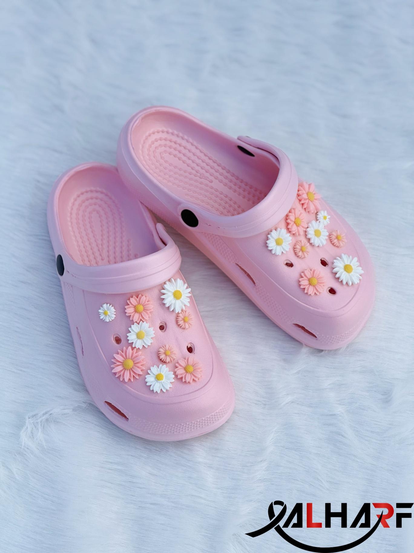 Daisy Flat Crocs - Pink