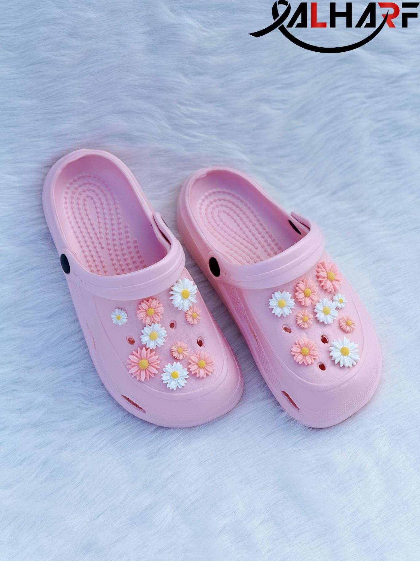 Daisy Flat Crocs - Pink